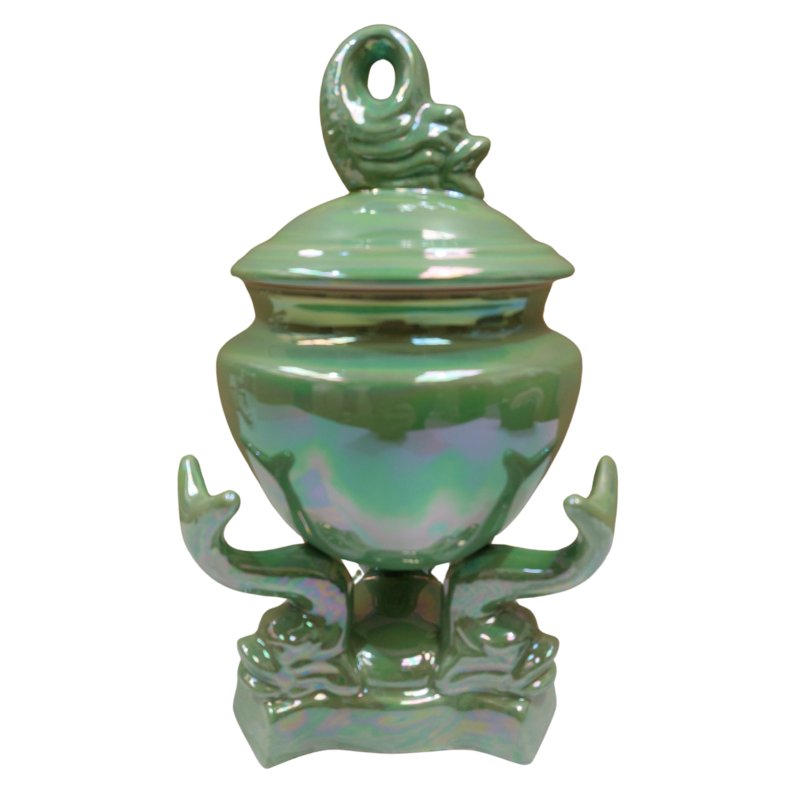 Sopera Porcelana base Peces 26 x 17 cm (Verde perlado) 10 in